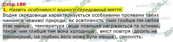 ГДЗ Природоведение 5 класс страница Стр.180 (1)